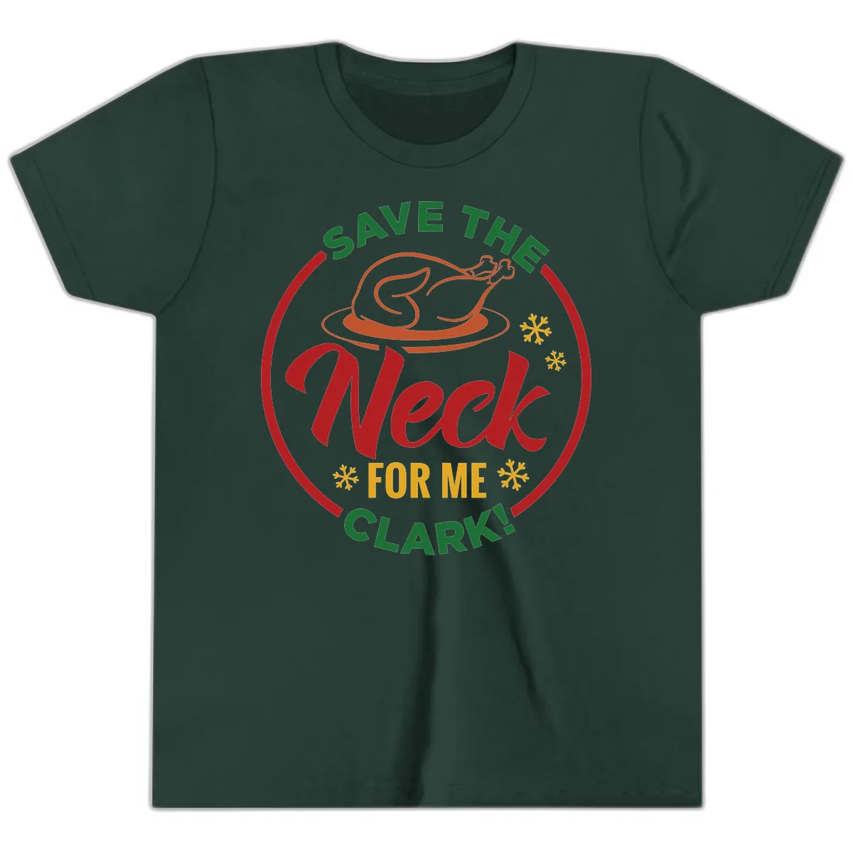 Save The Neck For Me Clark Youth T-Shirt in Forest