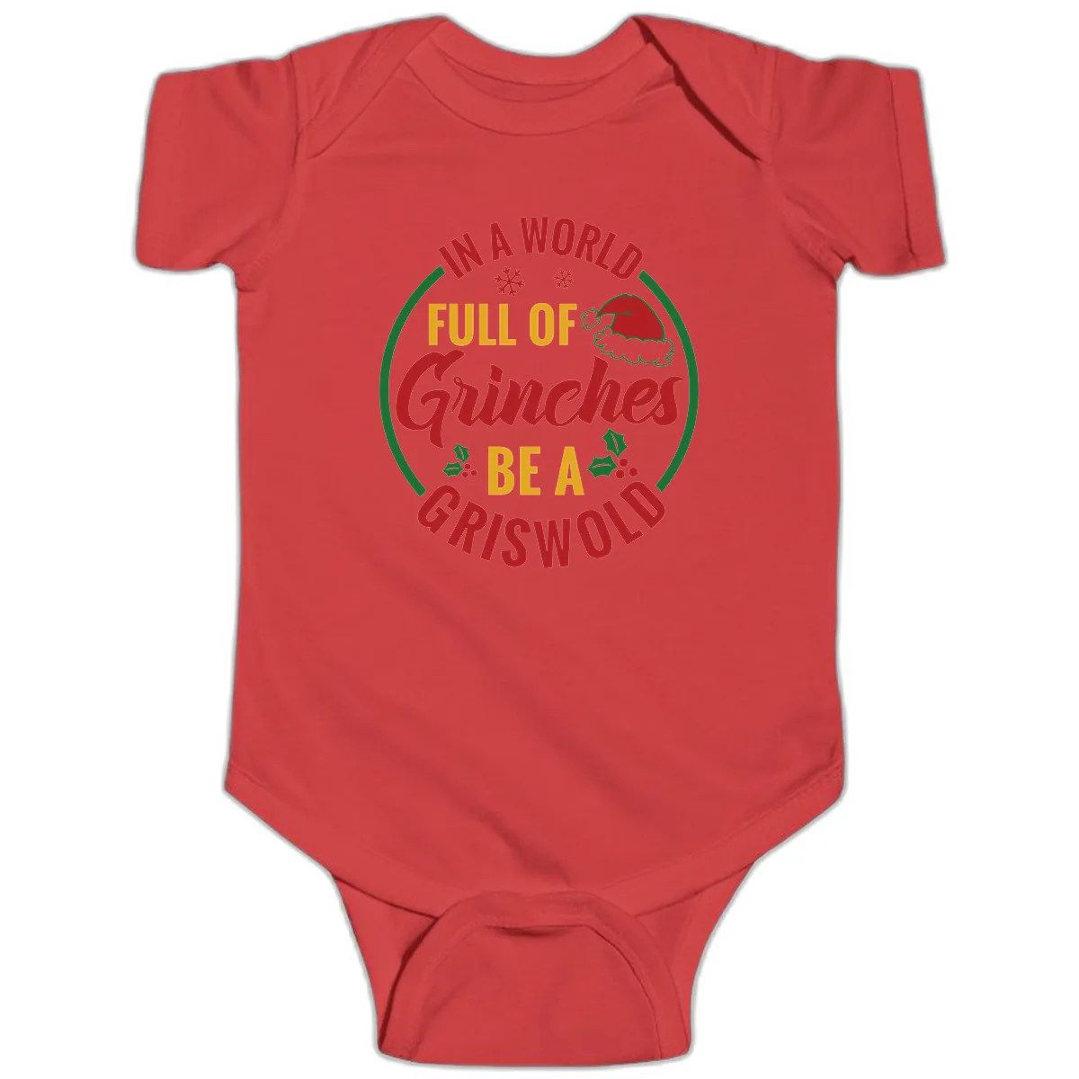 In A World Full Of Grinches Be A Griswold Baby Onesie in Red