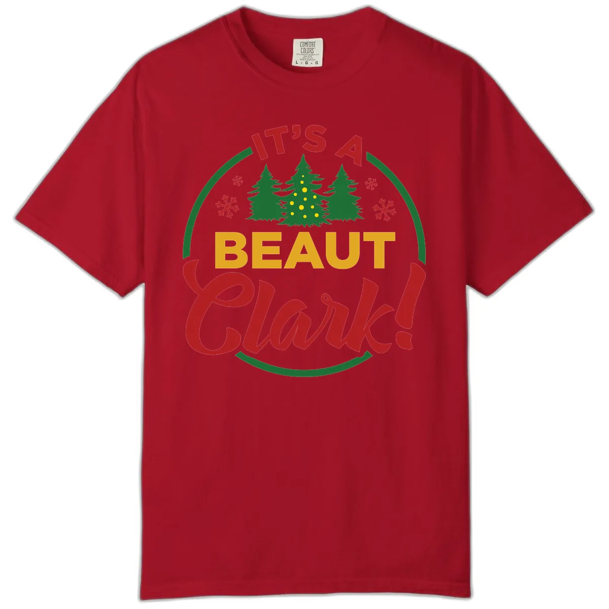Its A Beaut Clark Christmas Design Comfort Color in Red