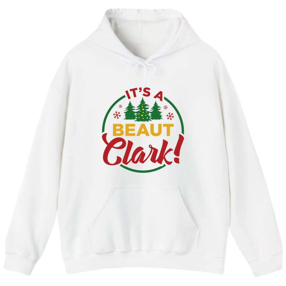 Its A Beaut Clark Christmas Design Hoodie in White