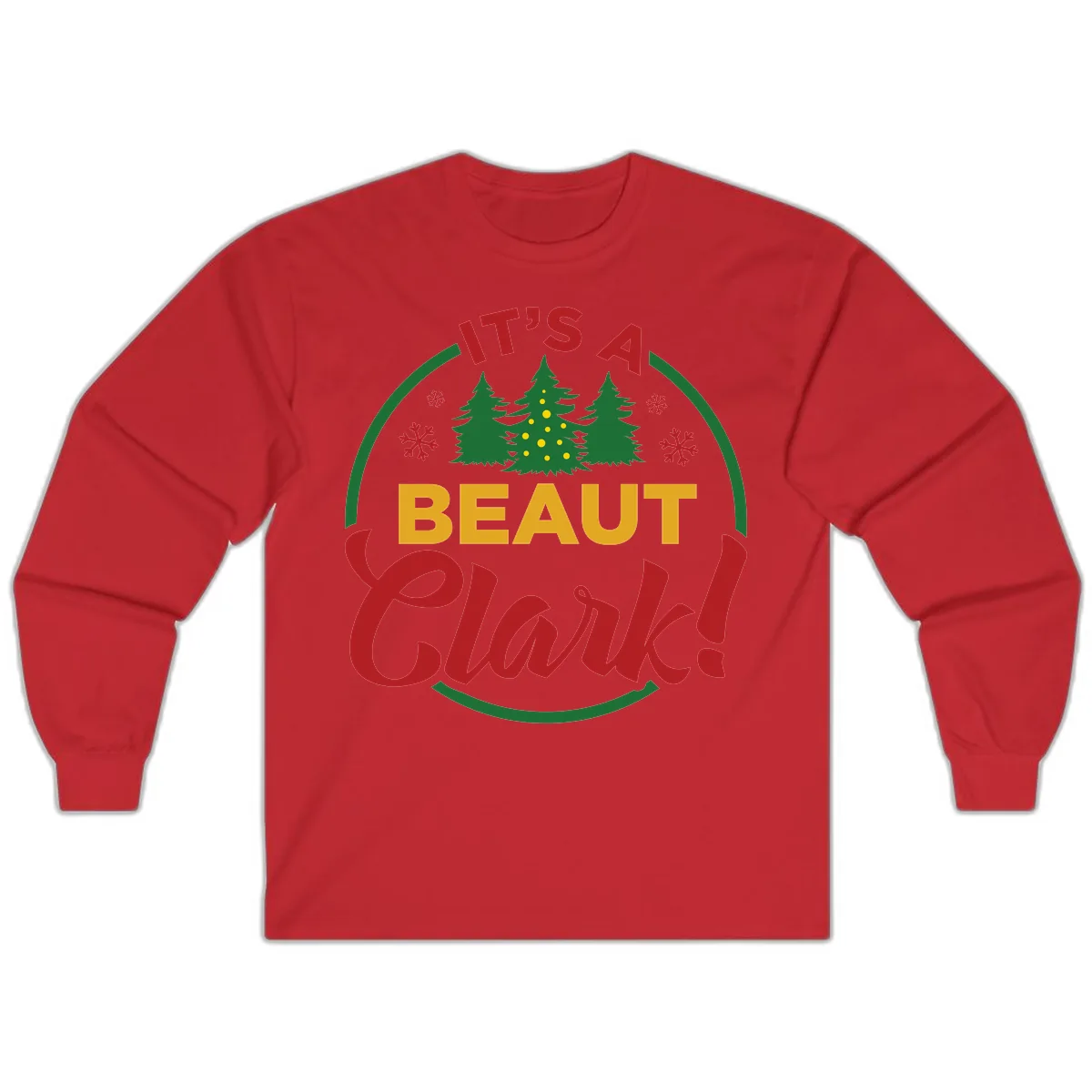 Its A Beaut Clark Christmas Design Long Sleeve in Red