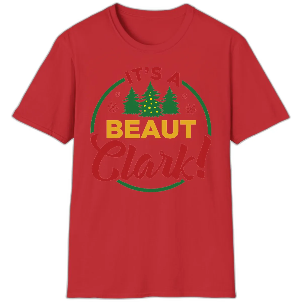 Its A Beaut Clark Christmas Design T-Shirt in Red