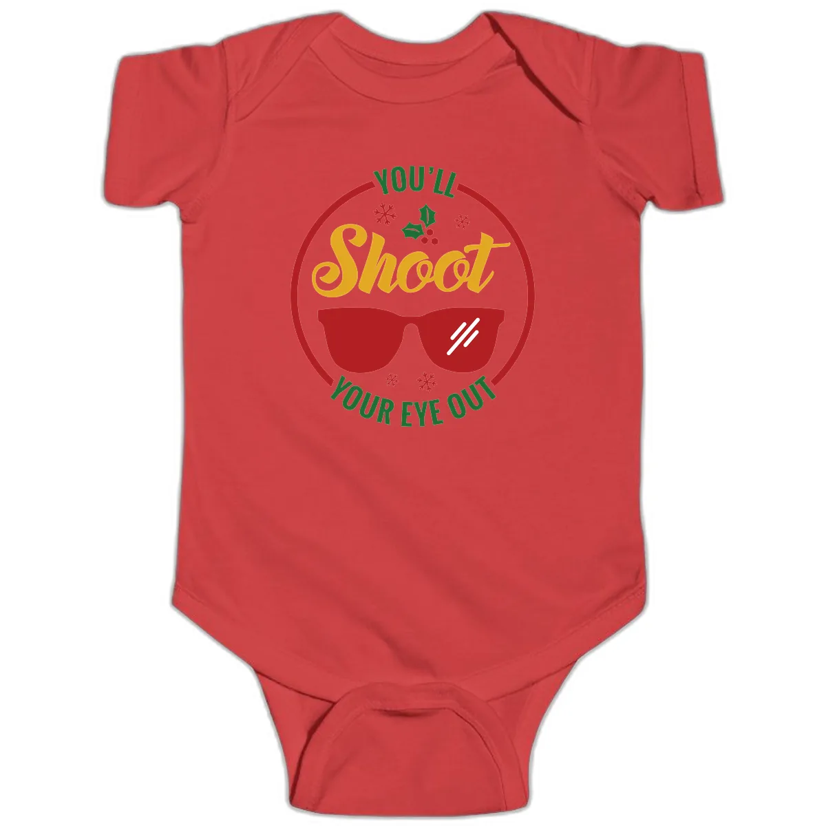You'll Shoot Your Eye Out Baby Onesie in Red