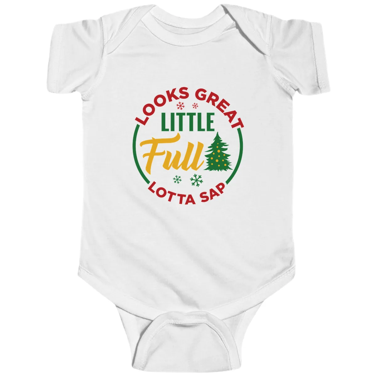Looks Great Little Full Lotta Sap Baby Onesie in White
