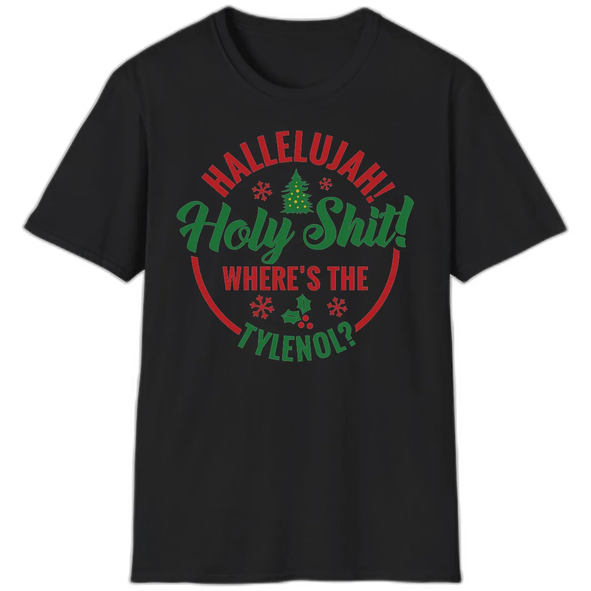 Hallelujah Holy Shit Tylenol Graphic T-Shirt in Black