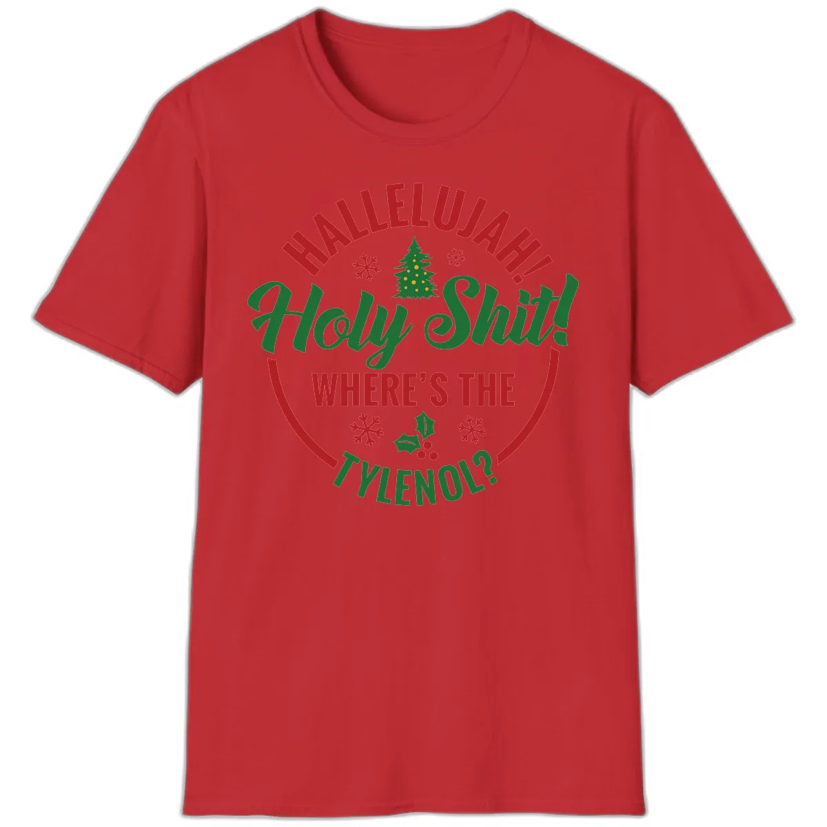 Hallelujah Holy Shit Tylenol Graphic T-Shirt in Red