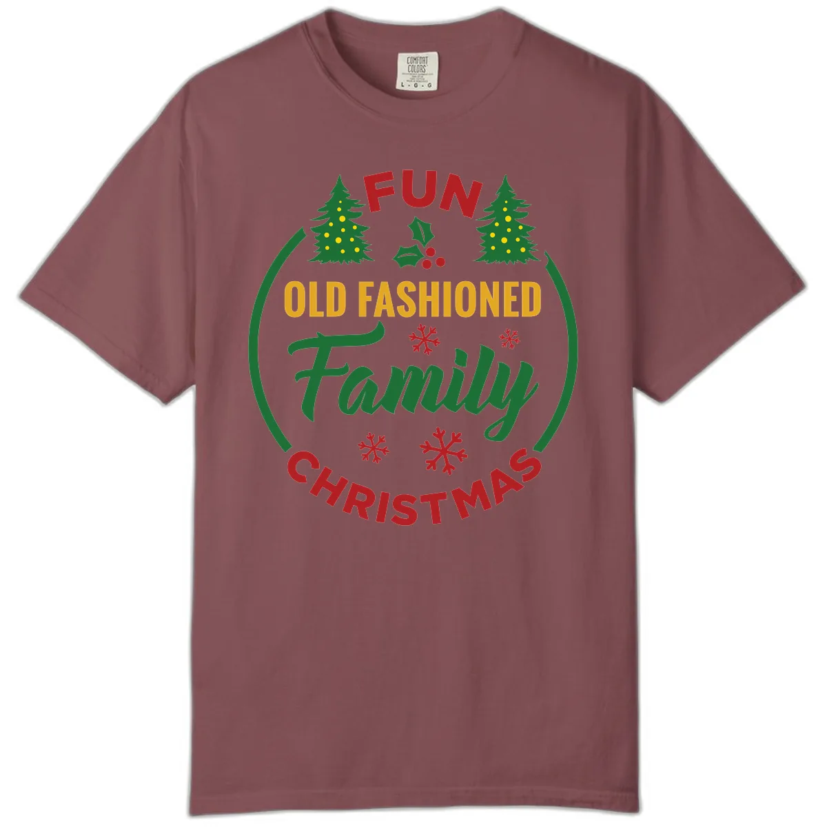 Old Fashioned Family Christmas Fun Comfort Color in Brick