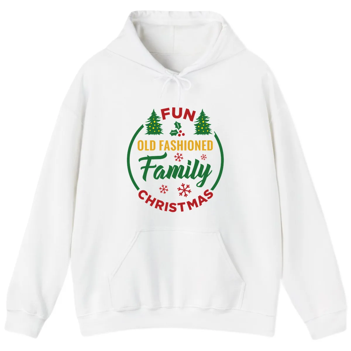 Old Fashioned Family Christmas Fun Hoodie in White