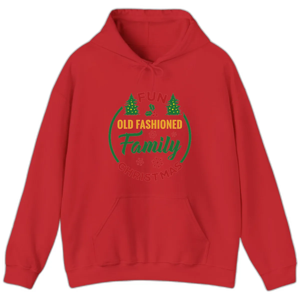 Old Fashioned Family Christmas Fun Hoodie in Red