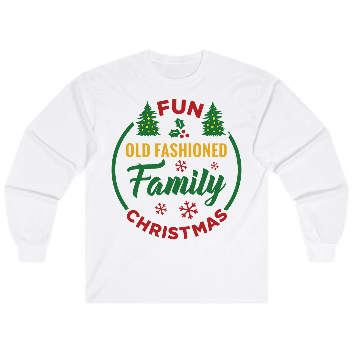 Old Fashioned Family Christmas Fun Long Sleeve in White