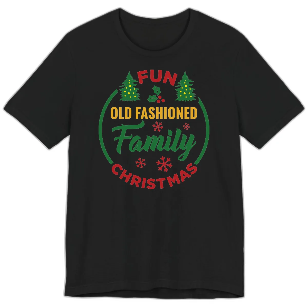 Old Fashioned Family Christmas Fun Premium T-Shirt in Black