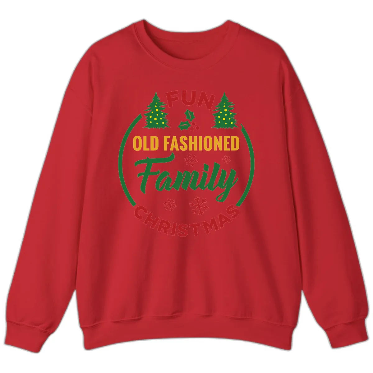 Old Fashioned Family Christmas Fun Sweatshirt in Red