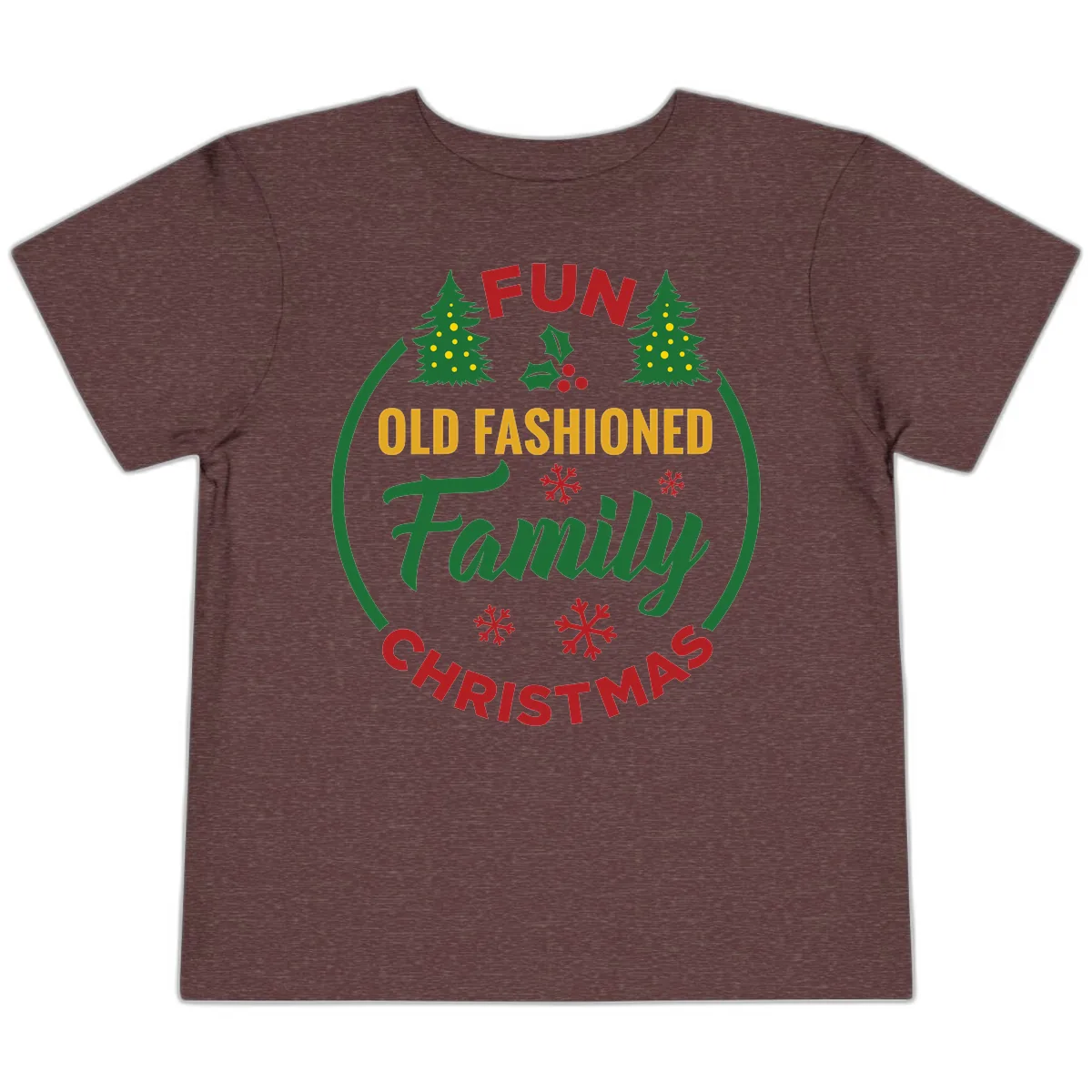 Old Fashioned Family Christmas Fun Toddler T-Shirt in Heather Maroon