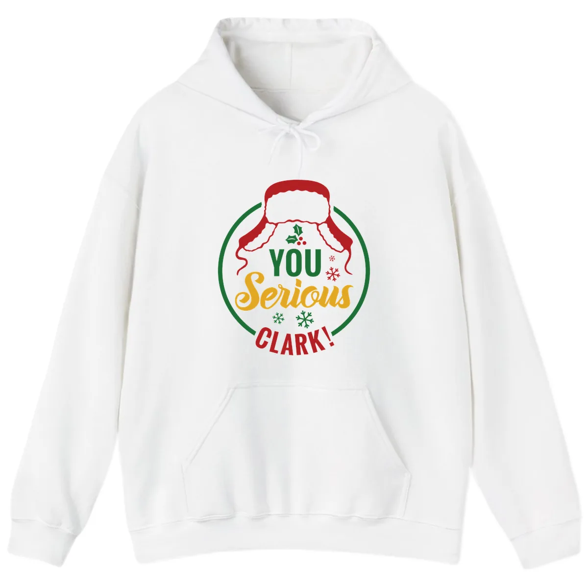 You Serious Clark Christmas Graphic Hoodie in White