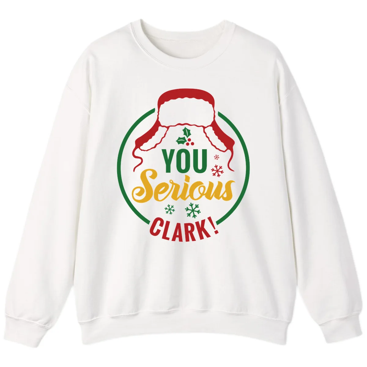 You Serious Clark Christmas Graphic Sweatshirt in White