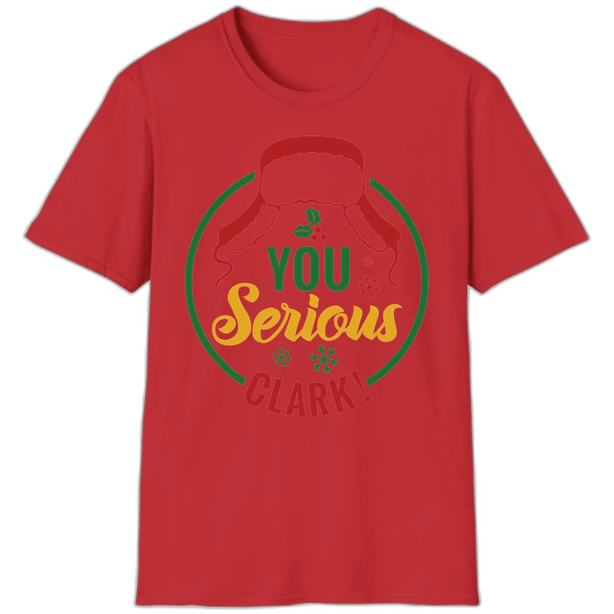 You Serious Clark Christmas Graphic T-Shirt in Red