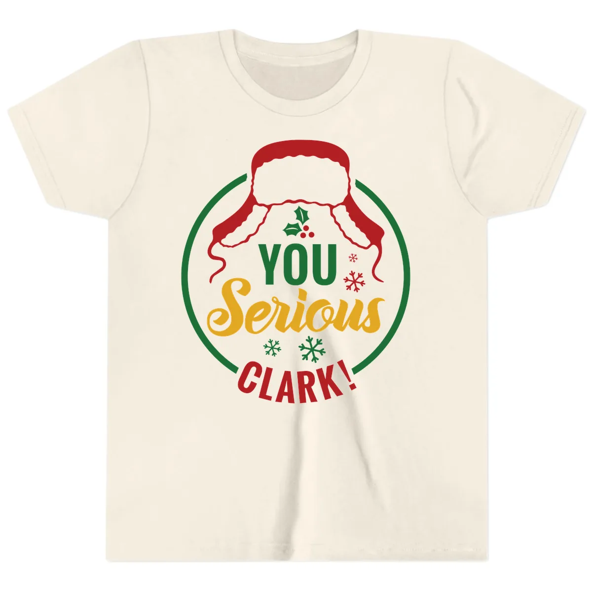 You Serious Clark Christmas Graphic Youth T-Shirt in Natural