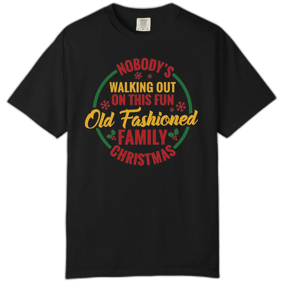 Old Fashioned Family Christmas Typography Comfort Color in Black