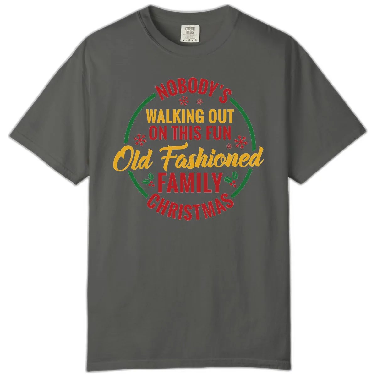 Old Fashioned Family Christmas Typography Comfort Color in Pepper