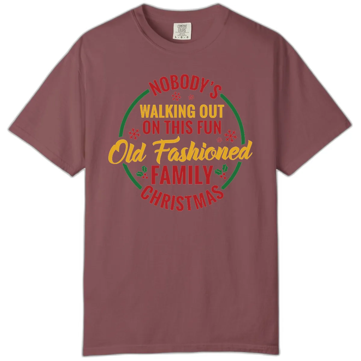 Old Fashioned Family Christmas Typography Comfort Color in Brick