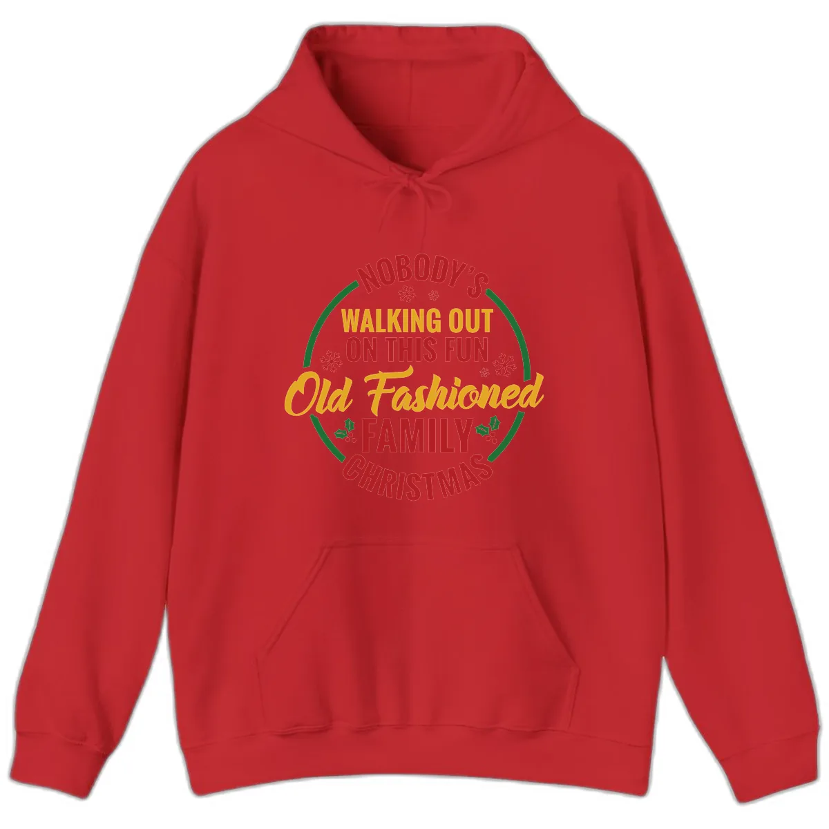 Old Fashioned Family Christmas Typography Hoodie in Red