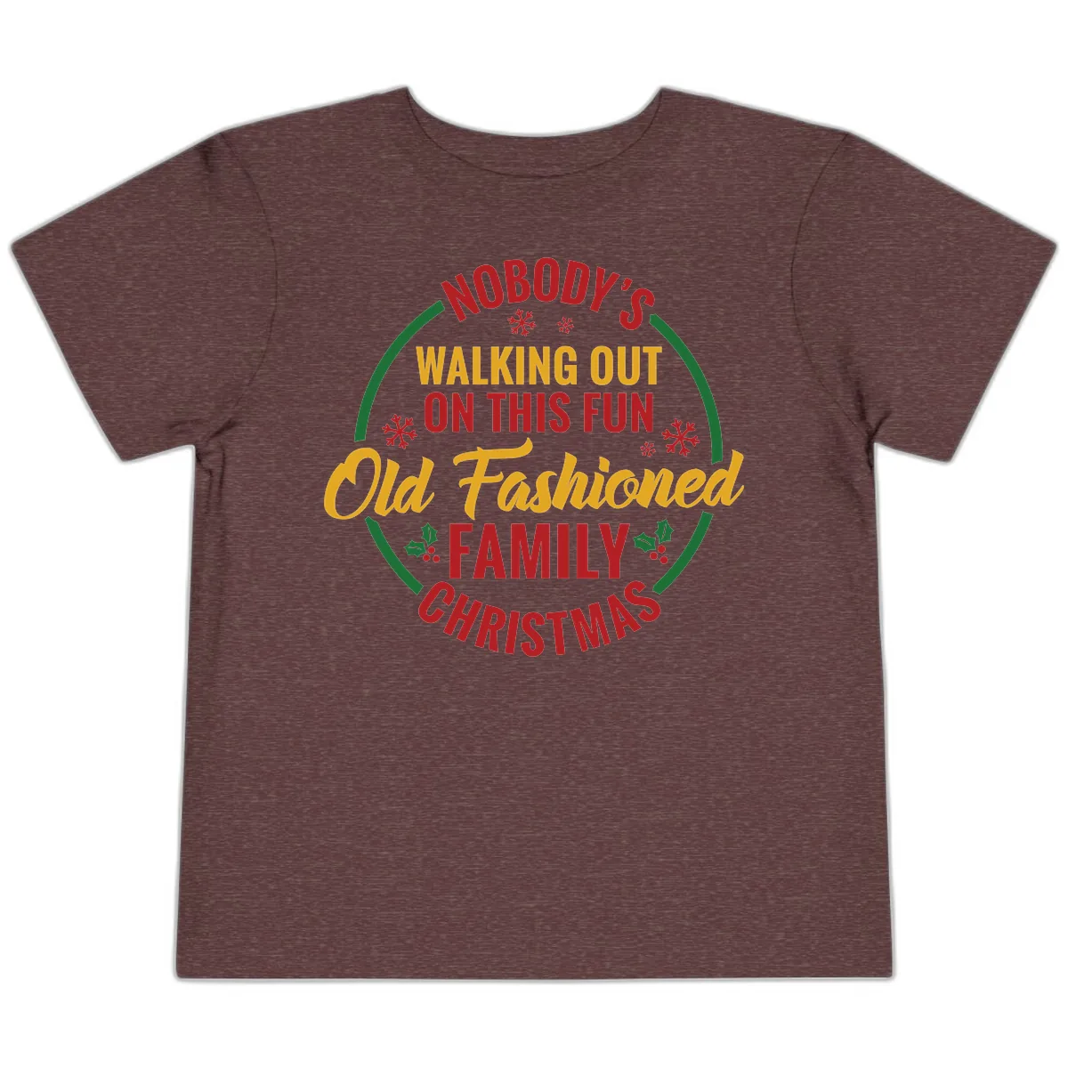 Old Fashioned Family Christmas Typography Toddler T-Shirt in Heather Maroon