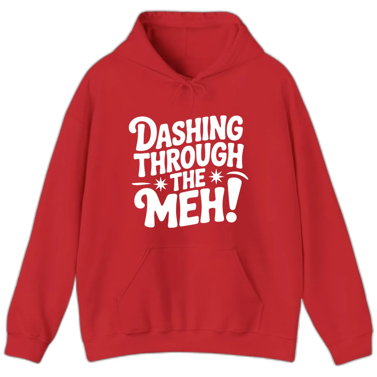 Dashing Through The Meh Typography Hoodie in Red