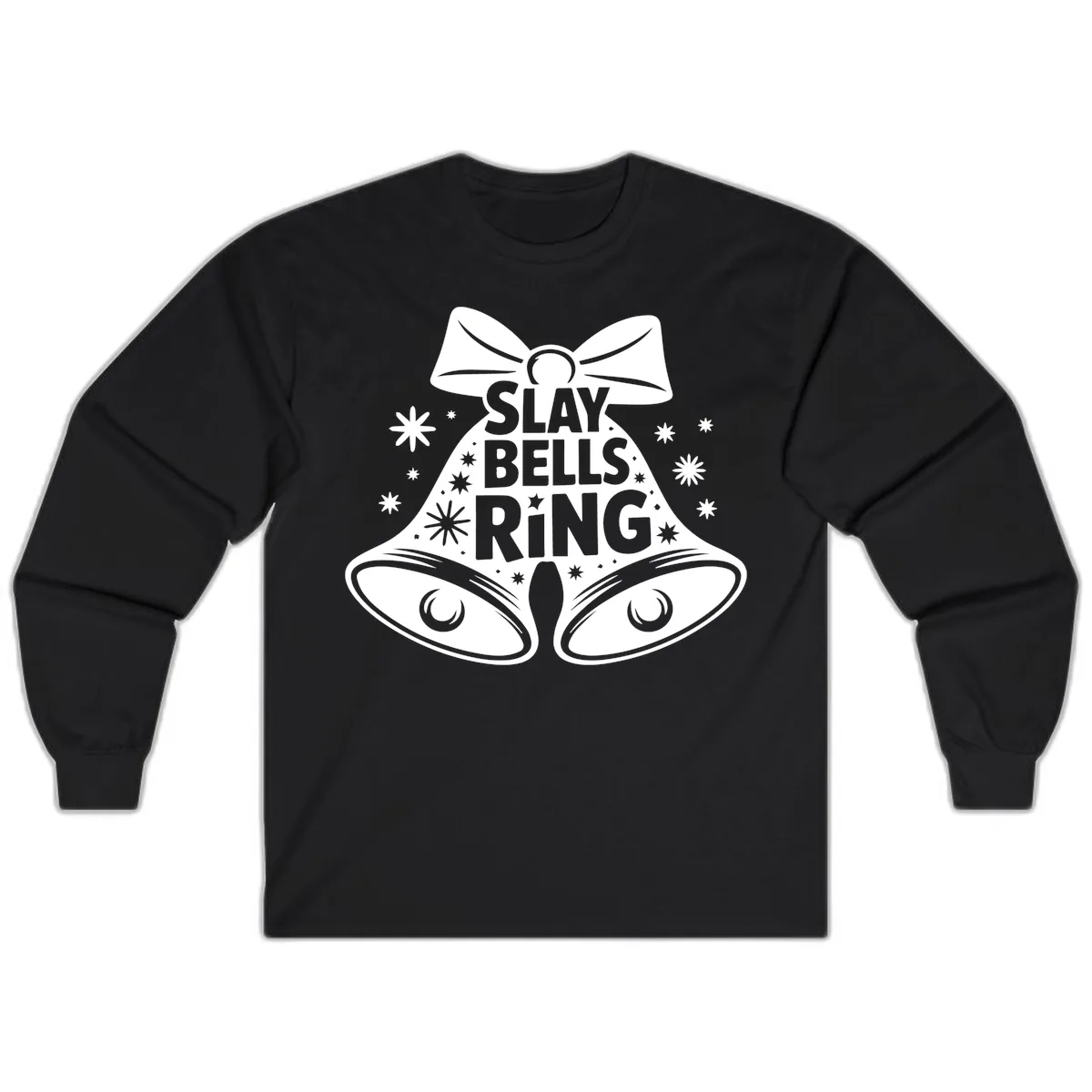 Slay Bells Ring Design Long Sleeve in Black