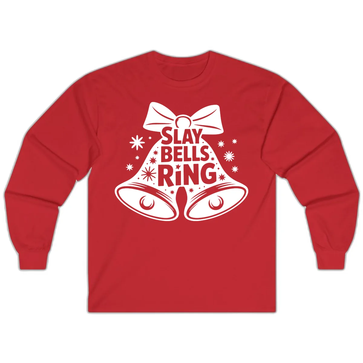 Slay Bells Ring Design Long Sleeve in Red