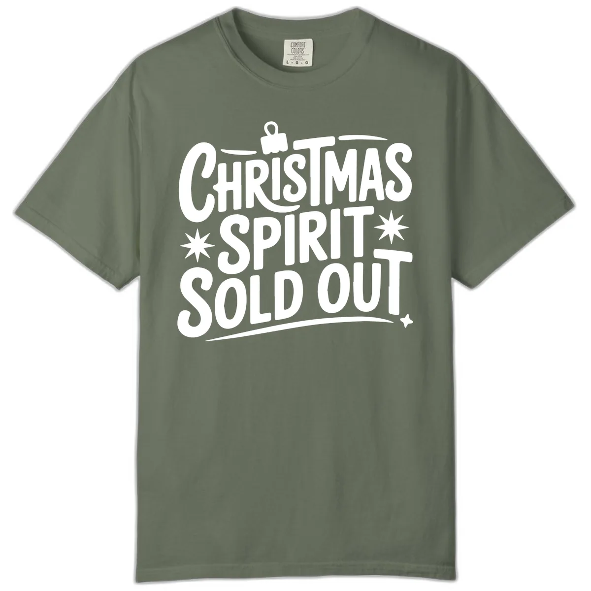 Christmas Spirit Sold Out Graphic Comfort Color in Moss