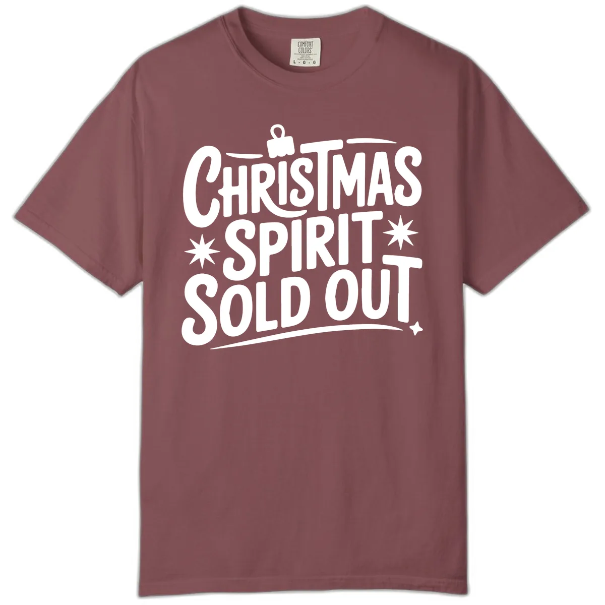 Christmas Spirit Sold Out Graphic Comfort Color in Brick
