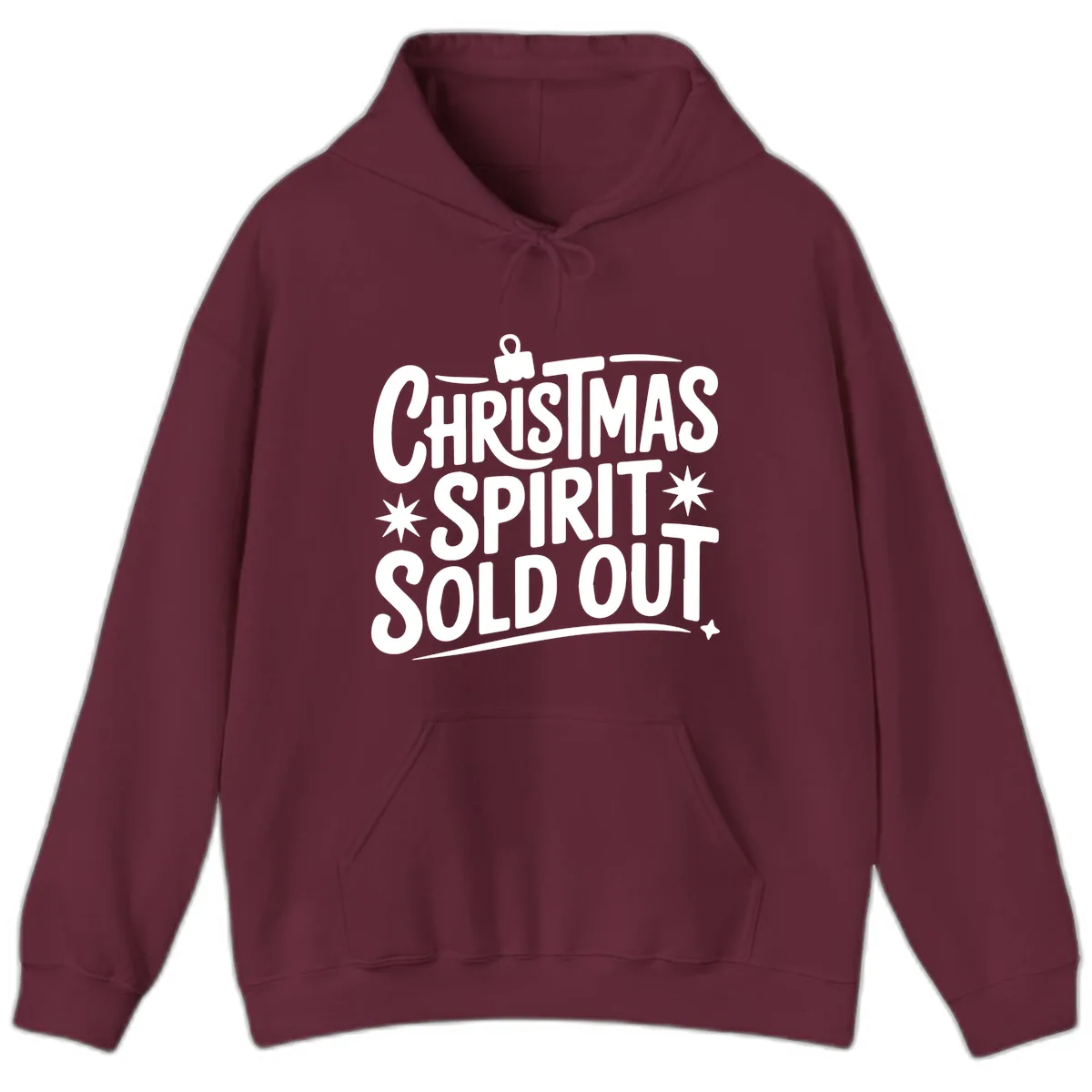 Christmas Spirit Sold Out Graphic Hoodie in Maroon