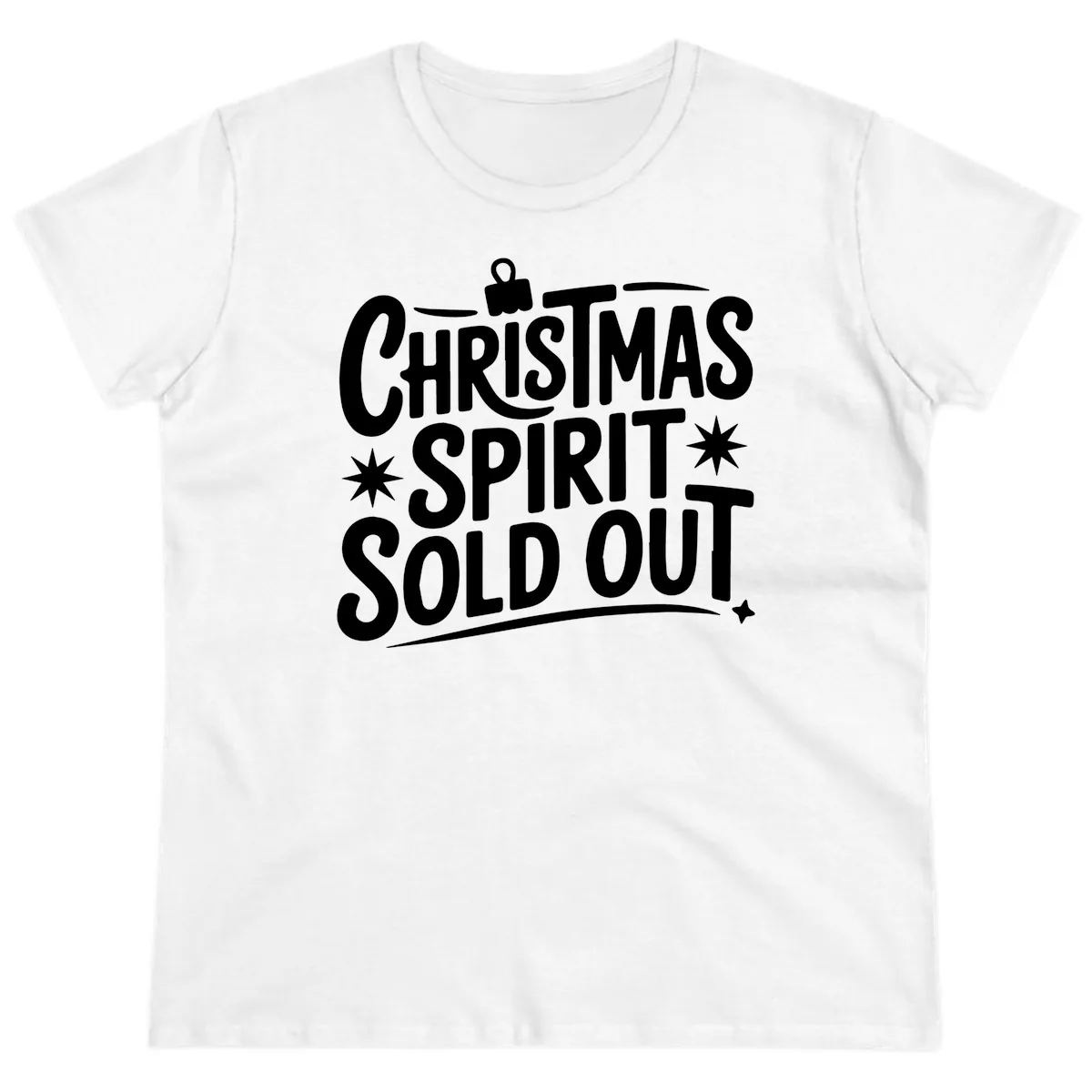 Christmas Spirit Sold Out Graphic Ladies Tee in White