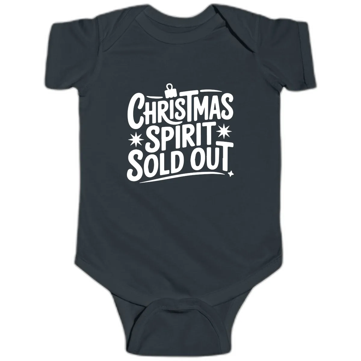 Christmas Spirit Sold Out Graphic Baby Onesie in Black