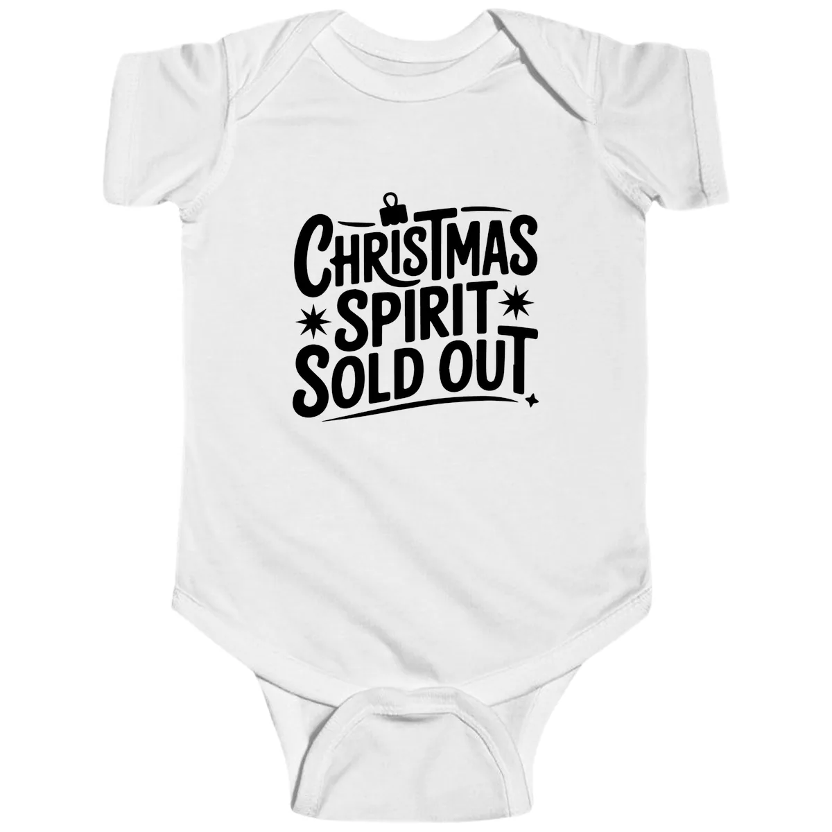 Christmas Spirit Sold Out Graphic Baby Onesie in White