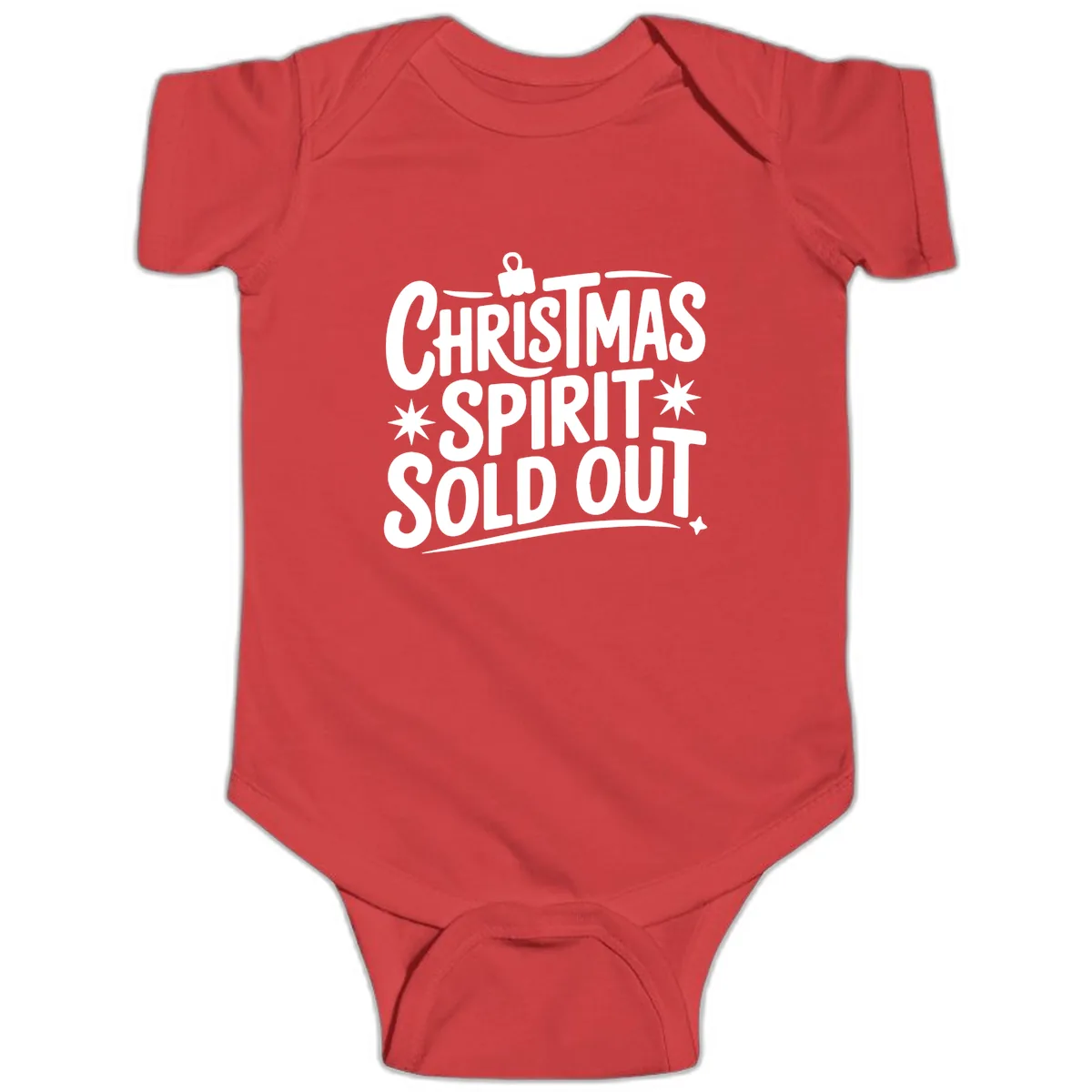 Christmas Spirit Sold Out Graphic Baby Onesie in Red