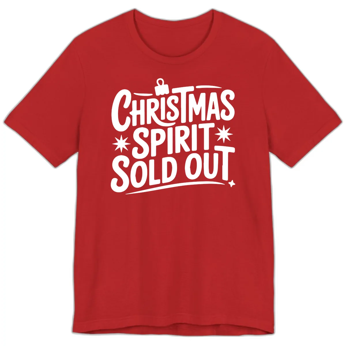 Christmas Spirit Sold Out Graphic Premium T-Shirt in Red