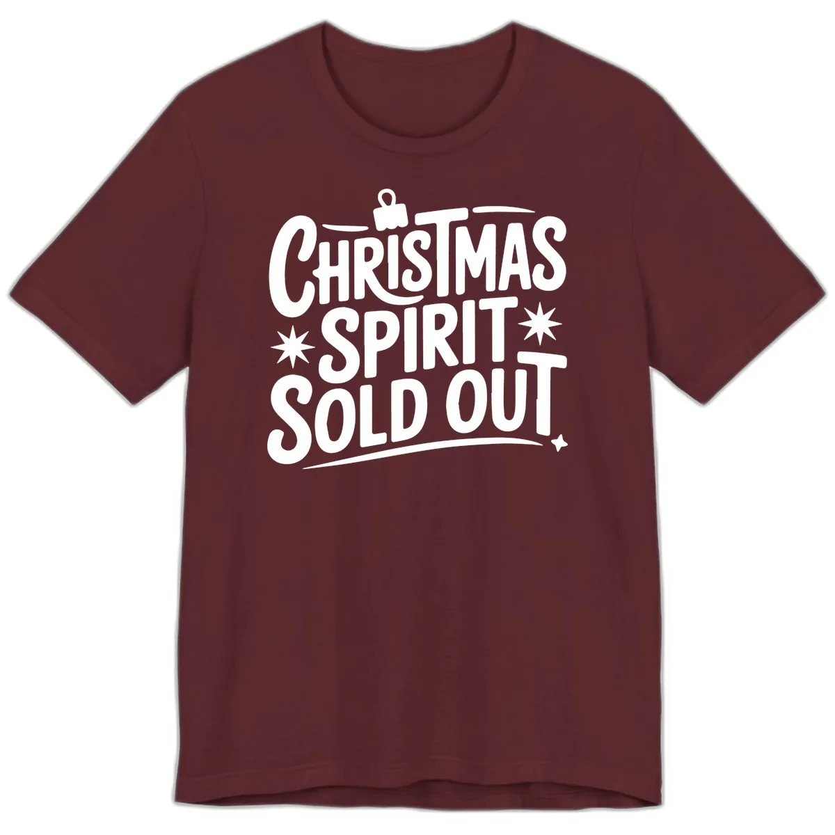Christmas Spirit Sold Out Graphic Premium T-Shirt in Maroon