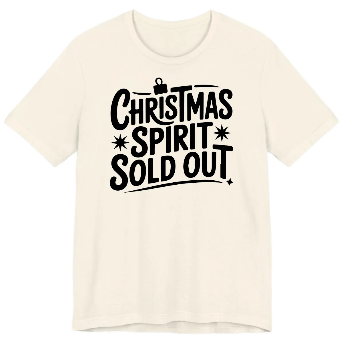 Christmas Spirit Sold Out Graphic Premium T-Shirt in Natural