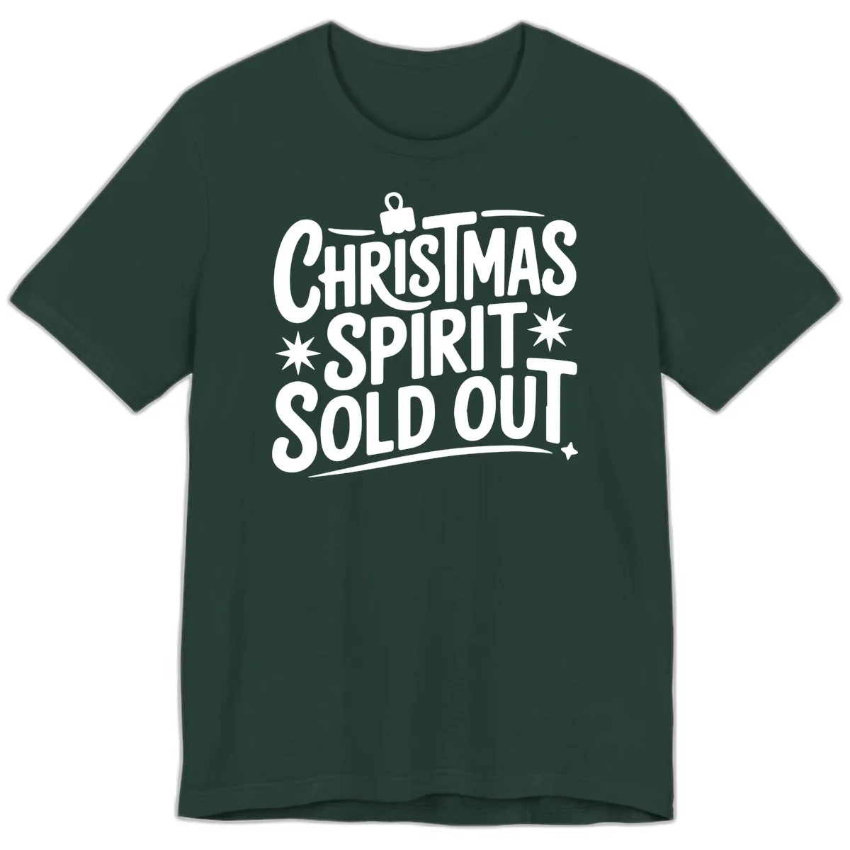 Christmas Spirit Sold Out Graphic Premium T-Shirt in Forest