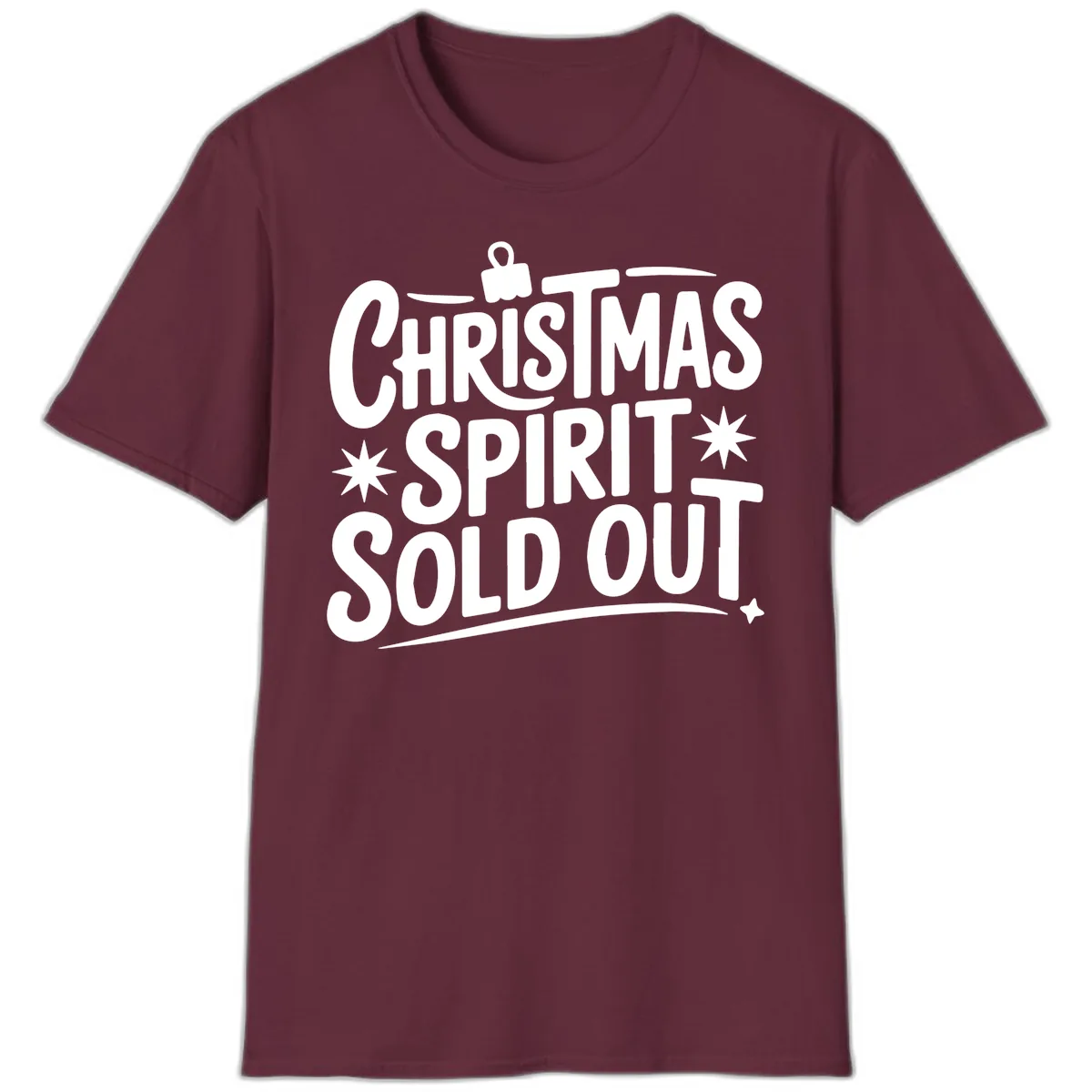 Christmas Spirit Sold Out Graphic T-Shirt in Maroon