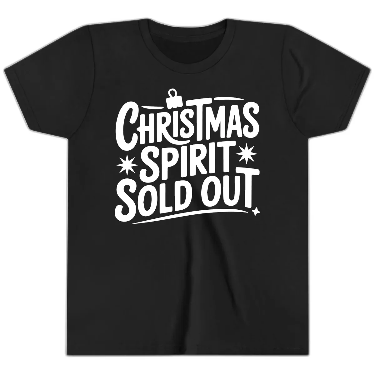 Christmas Spirit Sold Out Graphic Youth T-Shirt in Black