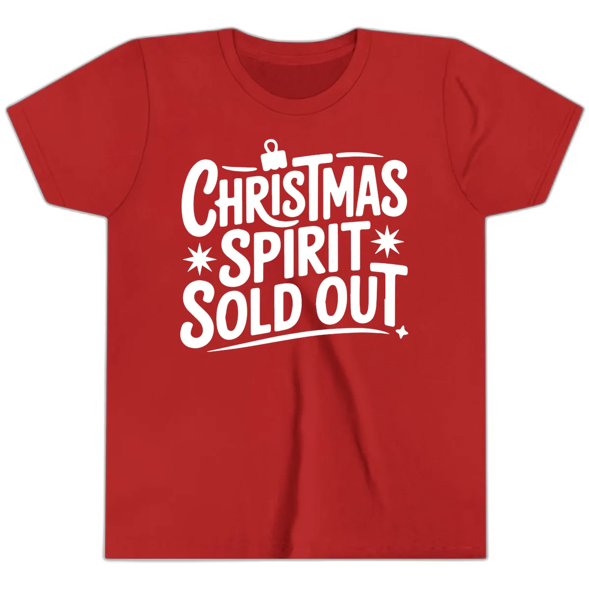 Christmas Spirit Sold Out Graphic Youth T-Shirt in Red