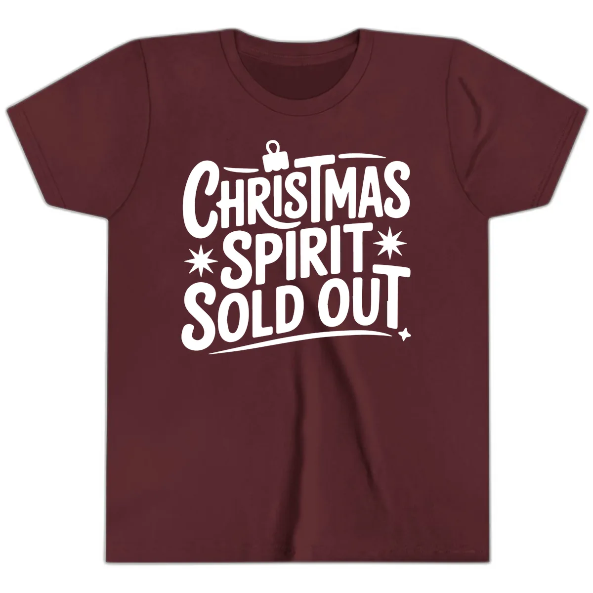 Christmas Spirit Sold Out Graphic Youth T-Shirt in Maroon