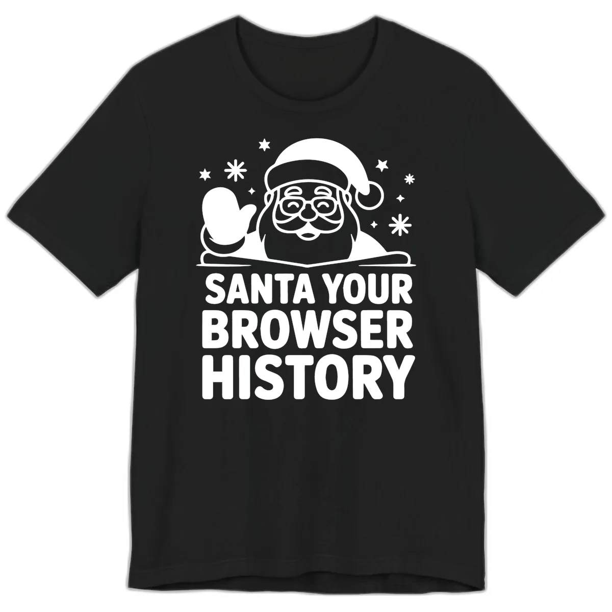 Santa Your Browser History Graphic Premium T-Shirt in Black