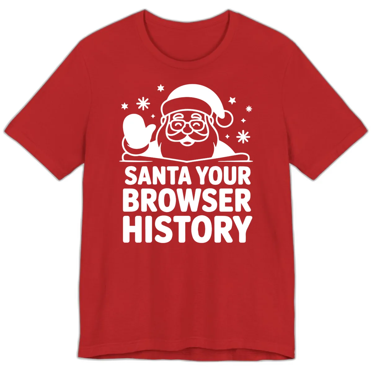 Santa Your Browser History Graphic Premium T-Shirt in Red