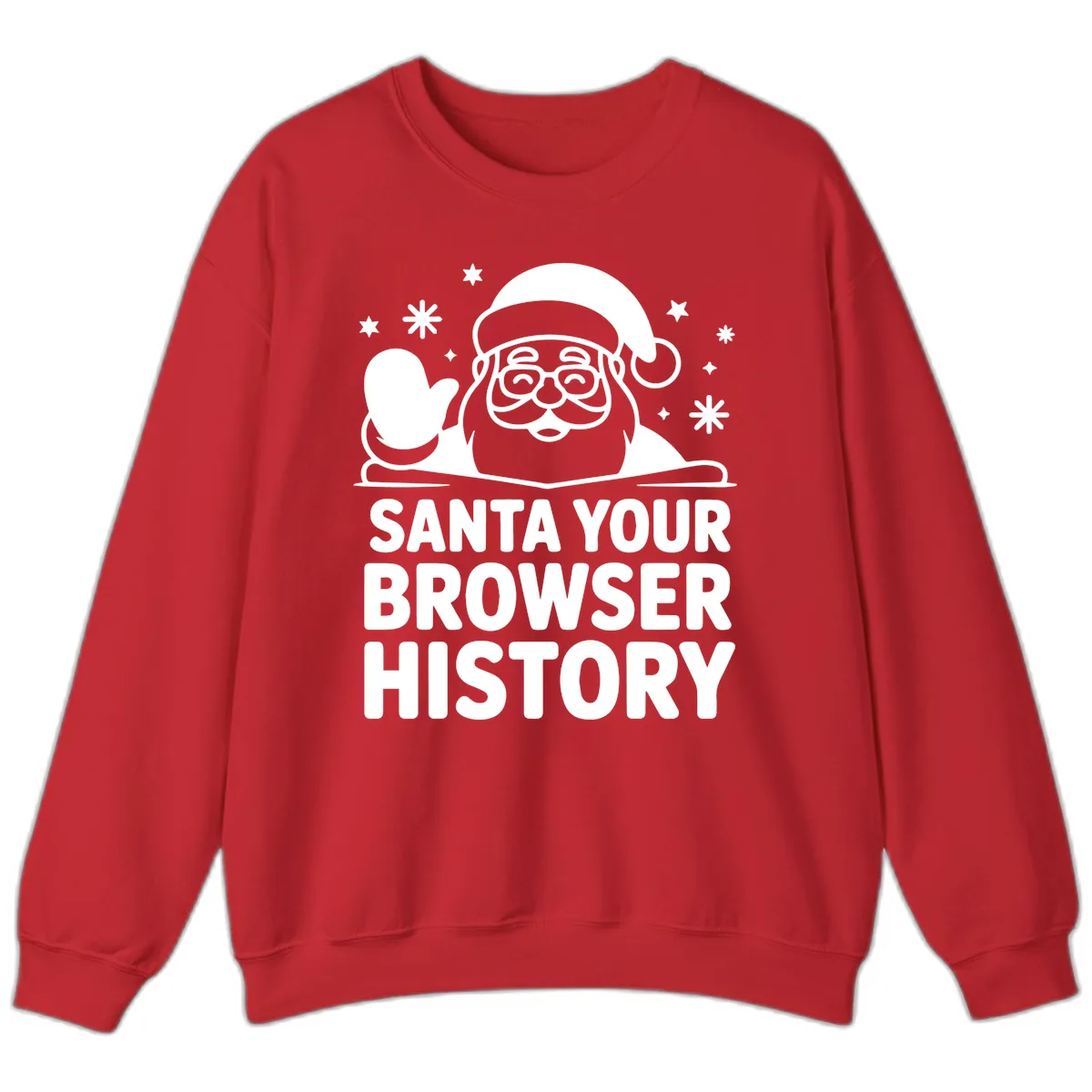 Santa Your Browser History Graphic Sweatshirt in Red