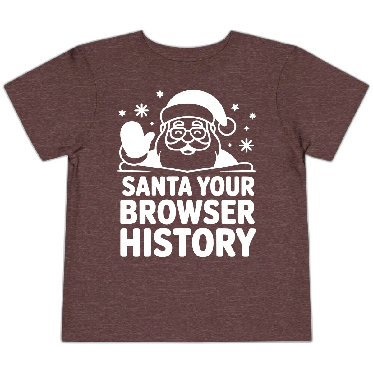 Santa Your Browser History Graphic Toddler T-Shirt in Heather Maroon