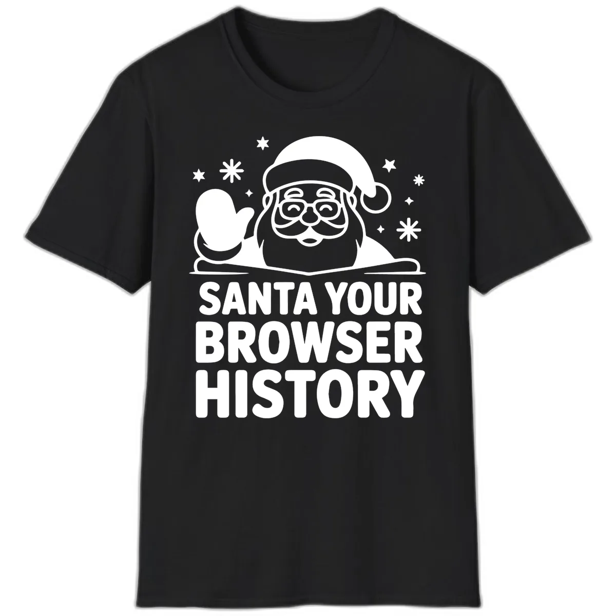 Santa Your Browser History Graphic T-Shirt in Black