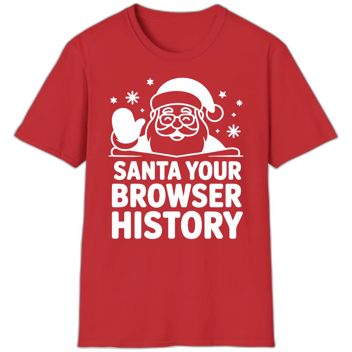 Santa Your Browser History Graphic T-Shirt in Red